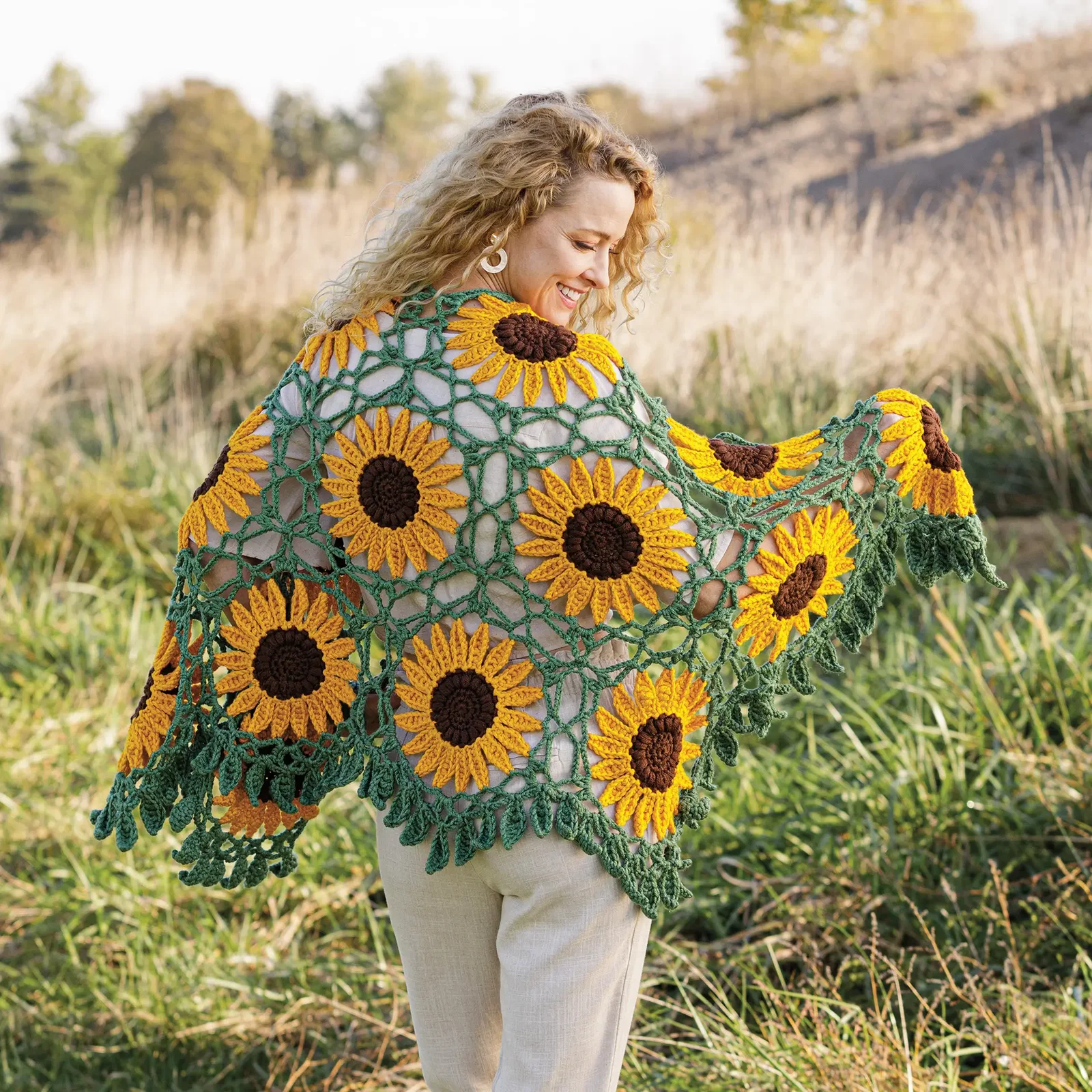 Sunflower Wrap Crochet Pattern - Digital Download