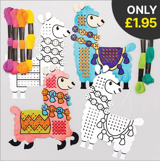 Lovely Llama Colour-in Cross Stitch Kits