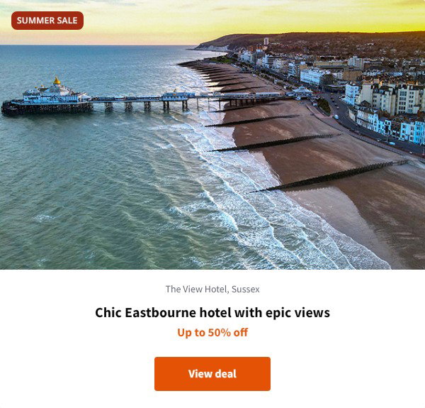 Chic Eastbourne hotel with epic views