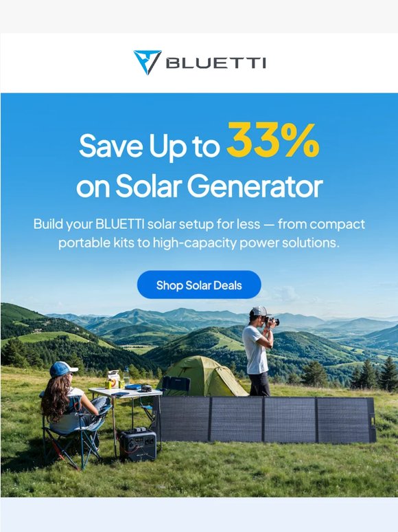 Save Up to 33% on BLUETTI Solar Generator Kits
