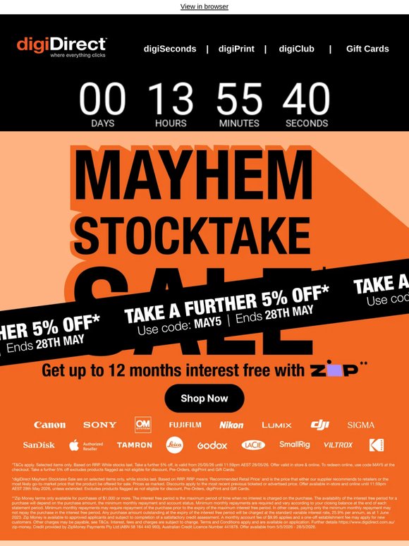 ⏰ Ends MIDNIGHT! Don’t miss a FURTHER 5% Off*
