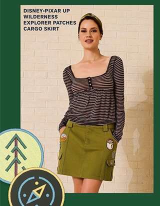 Disney Pixar Up Wilderness Explorer Patches Cargo Skirt