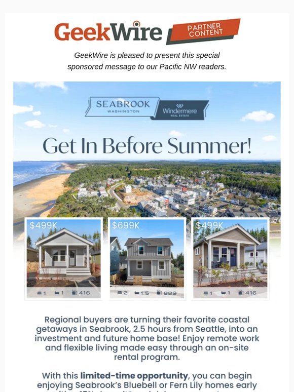 Seabrook, WA Special Offer— Move In Before Closing!