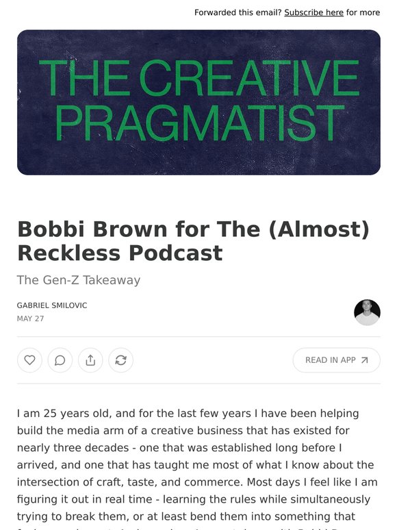 Bobbi Brown for The (Almost) Reckless Podcast