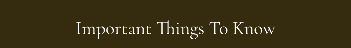 Important Things To Know