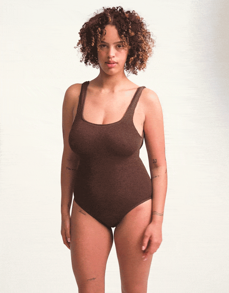 Model wearing swimsuit