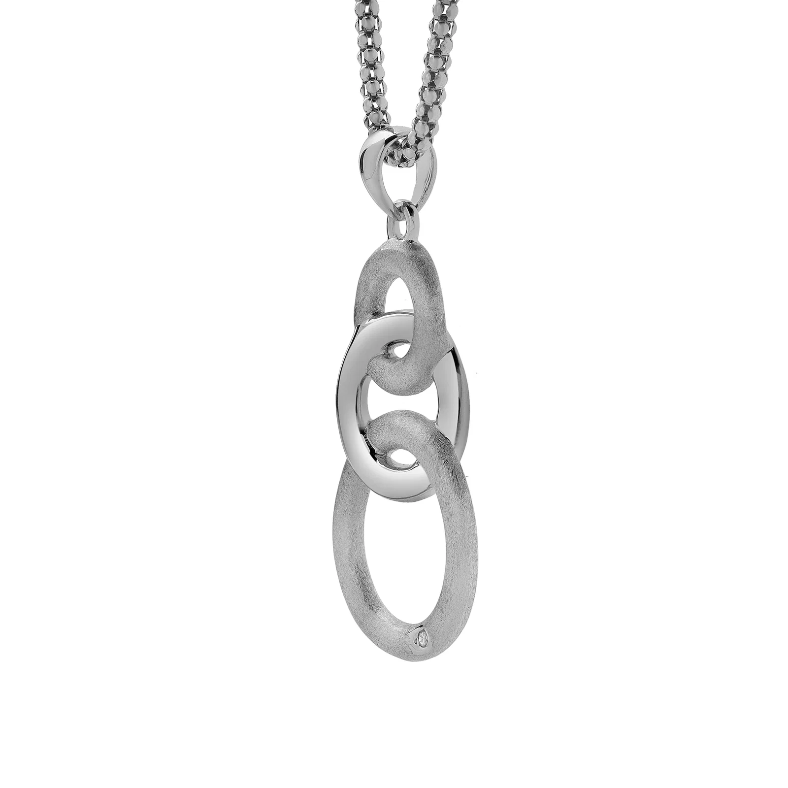 Image of Coralyn 0.01 Ct Diamond Triple Circle Pendant in 925 Sterling Silver
