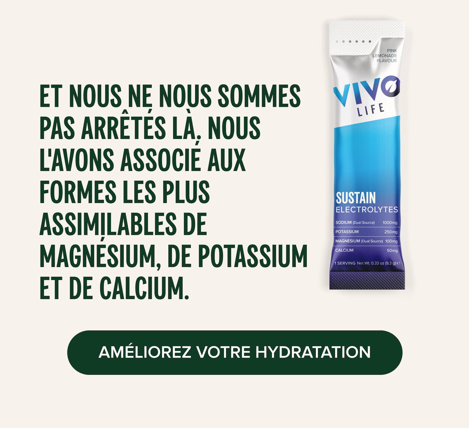Et nous ne nous sommes pas arrêtés là. Nous l'avons associé aux formes les plus assimilables de magnésium, de potassium et de calcium.
