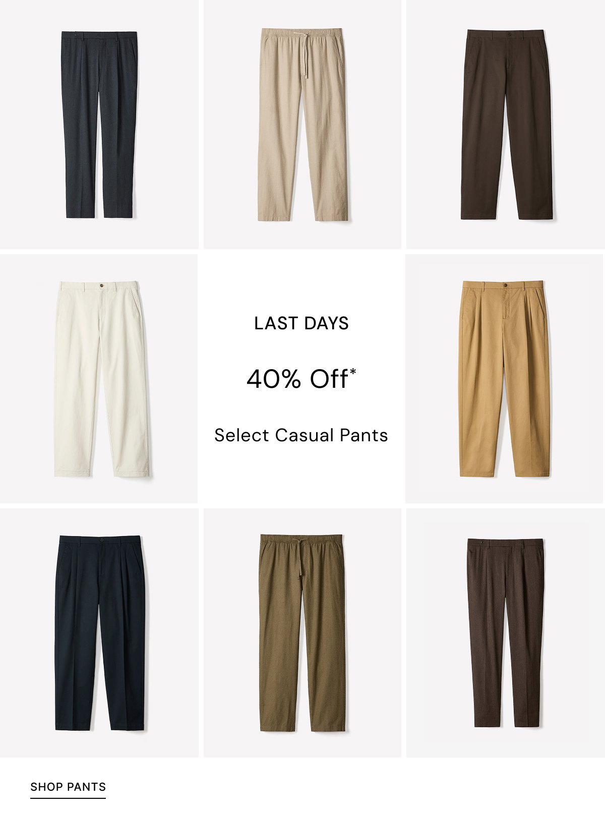 40% off select casual pants