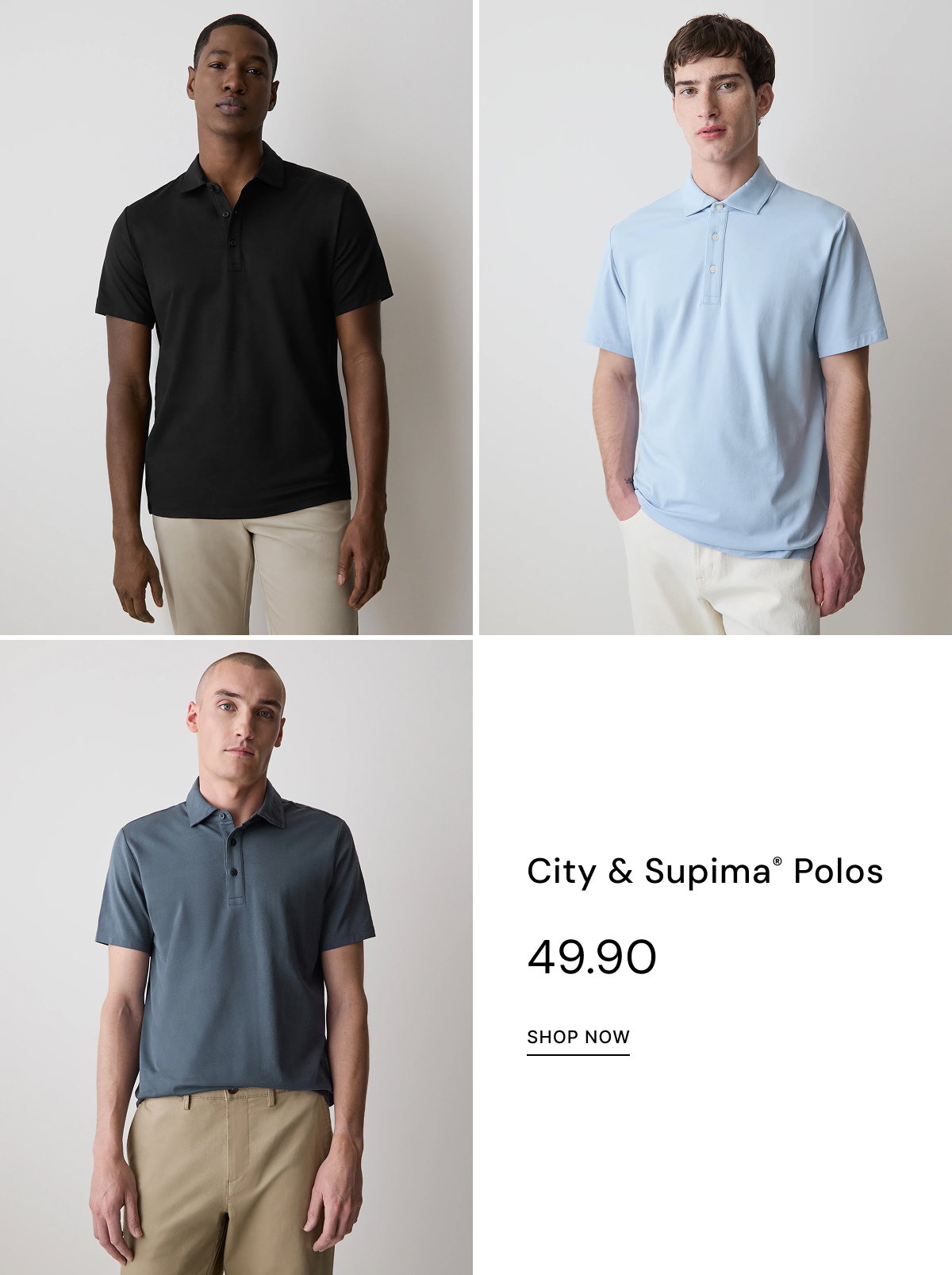 City & Supima® Polos at $49.90