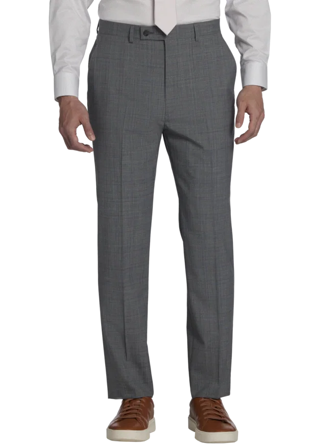 Calvin Klein Slim Fit Wool Blend Plaid Suit Pants