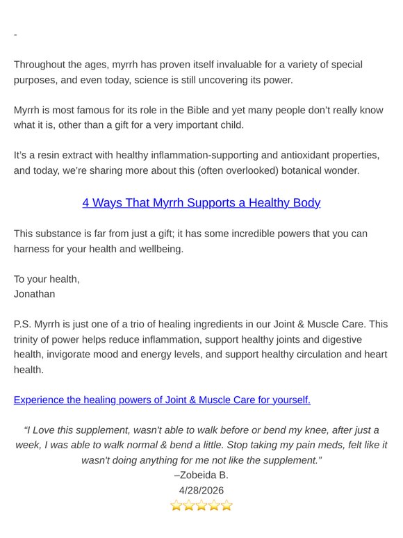 Could Myrrh Help Support Your Joints?