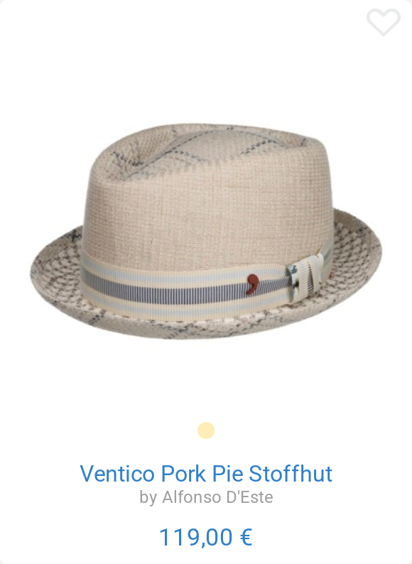 Ventico Pork Pie Stoffhut by Alfonso D'Este