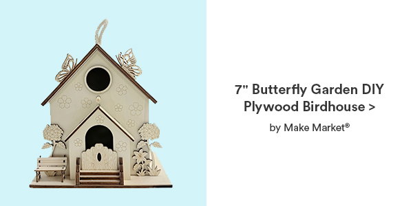 7″ Butterfly Garden DIY Plywood Birdhouse >