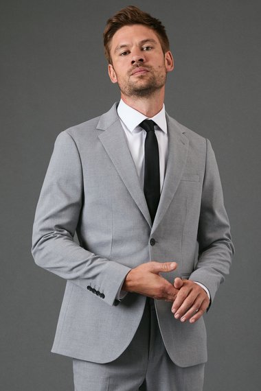 Light Grey Slim Fit Essential Suit Jacket