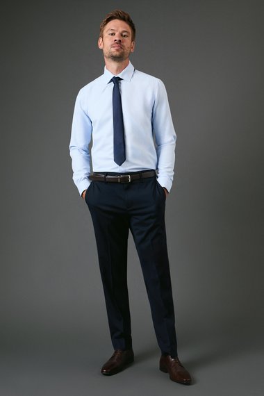Navy Slim Fit Essential Suit Trousers