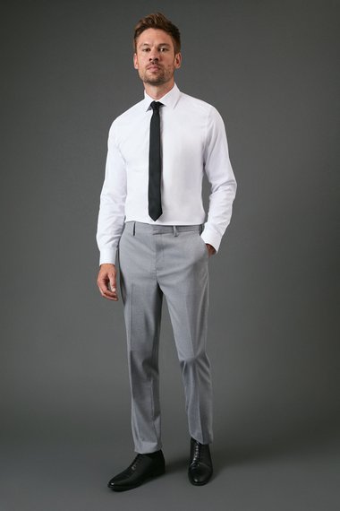 Light Grey Slim Fit Essential Suit Trousers