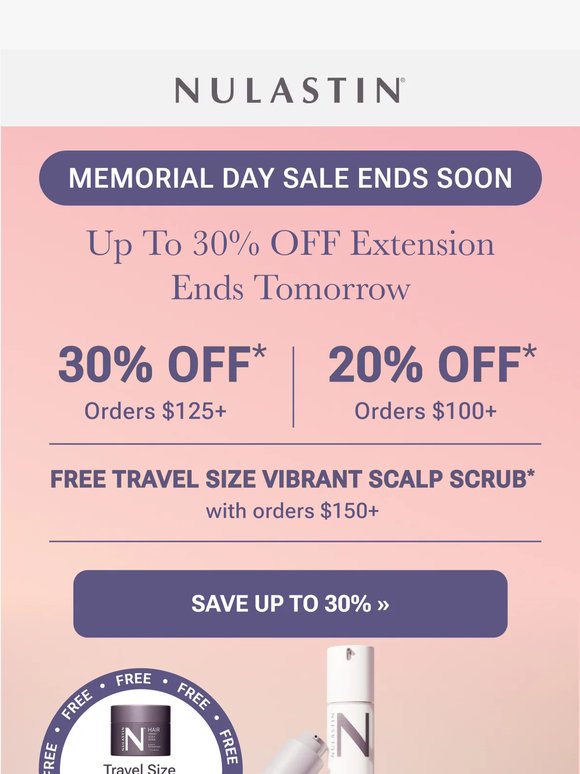 Ends Tomorrow: Up To 30% OFF