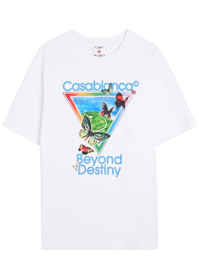 CASABLANCA Tennis Club Icon Beyond Destiny printed cotton T-shirt