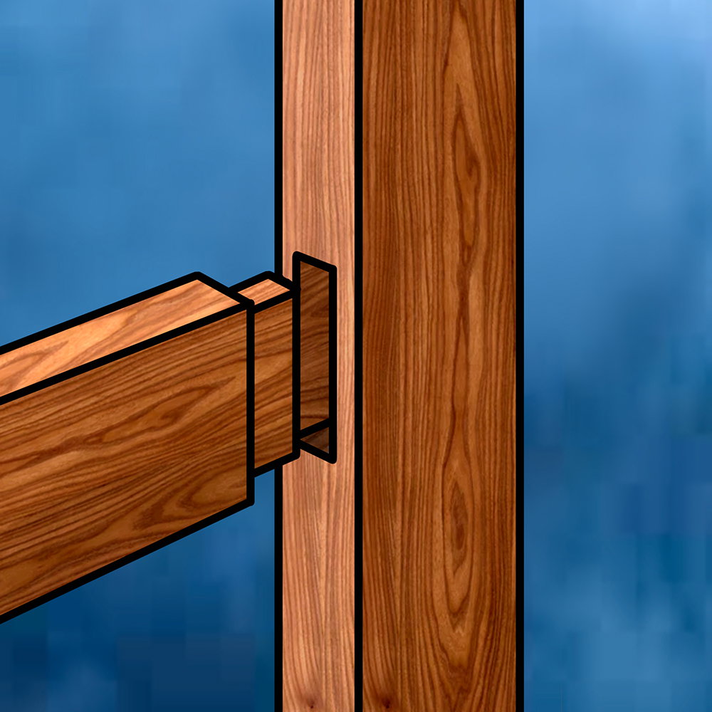 Diagram of a mortise-and-tenon joint