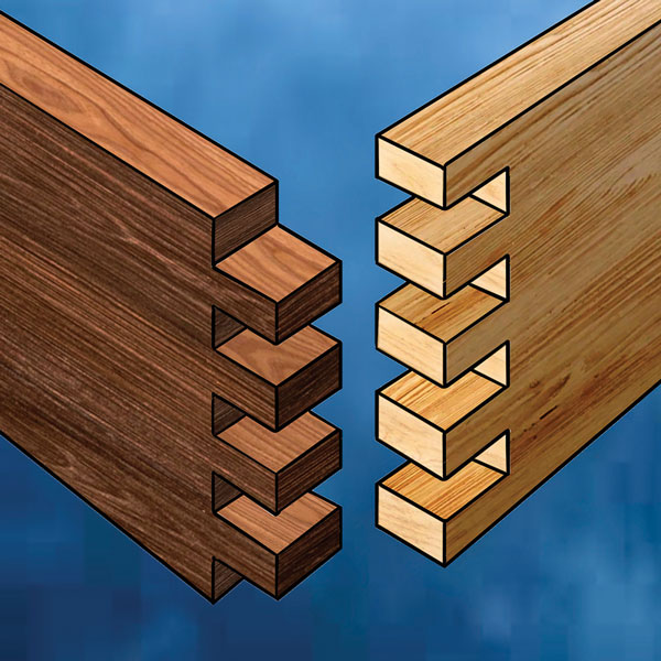 View of a box joint