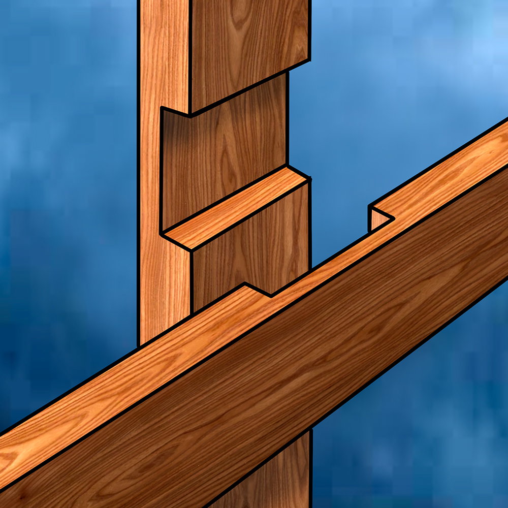 Diagram of a half lap joint