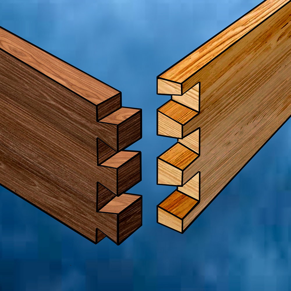 Diagram of a dovetail joint