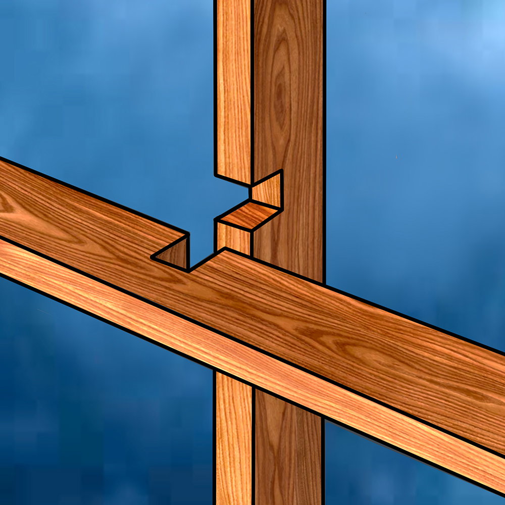 Diagram of a cross lap joint