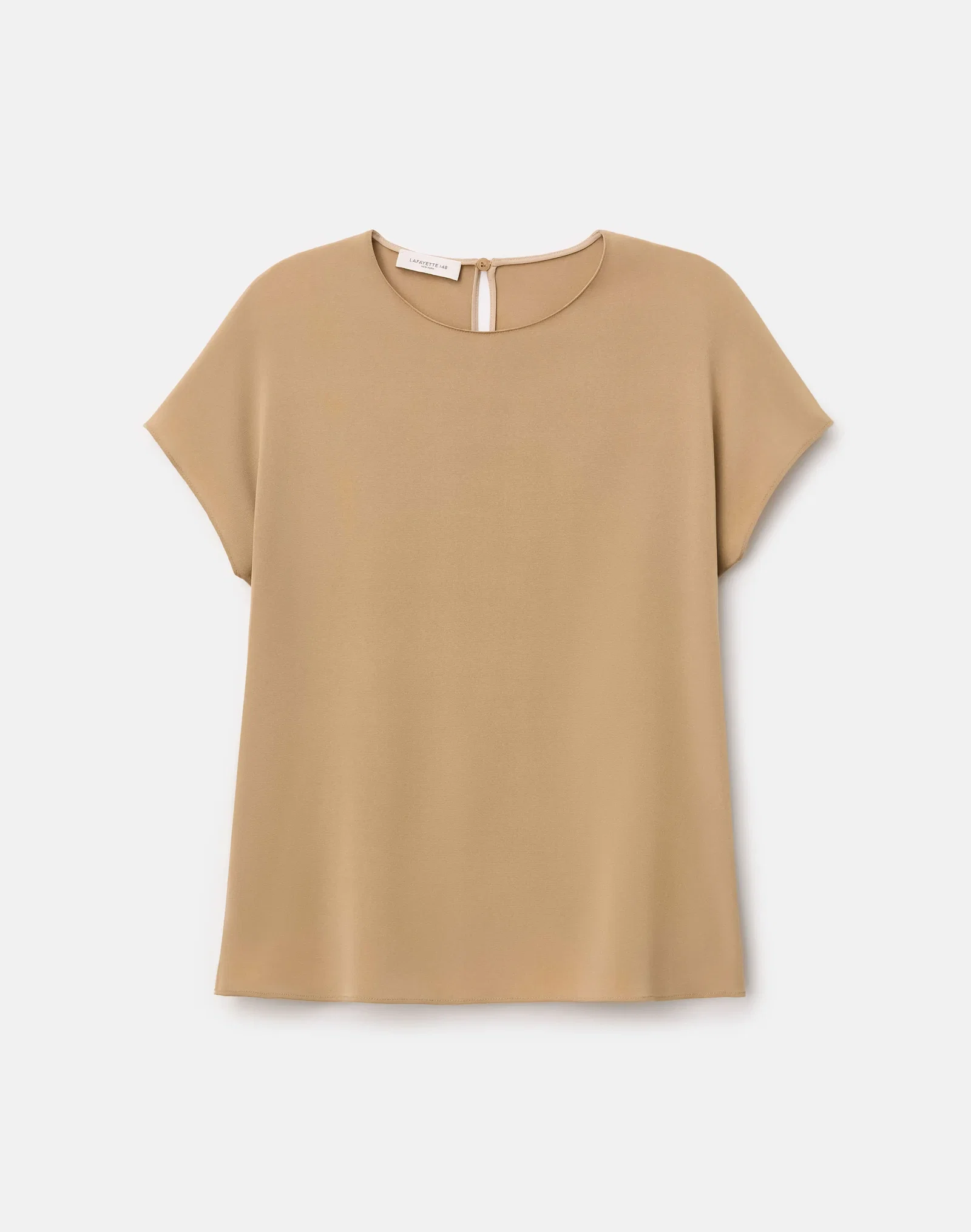 Image of Organic Silk Stretch Georgette Short Sleeve Blouse