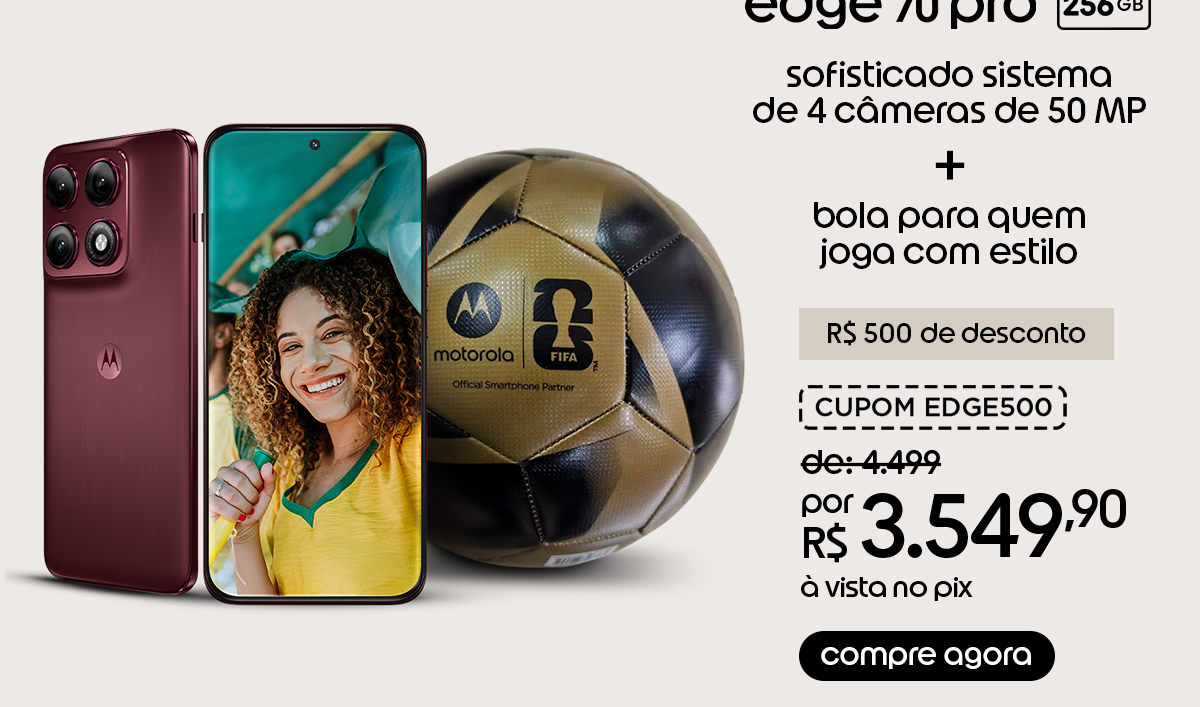 Sofisticado sistema de 4 câmeras de 50MP. + bola + 500 de desconto. Compre agora.