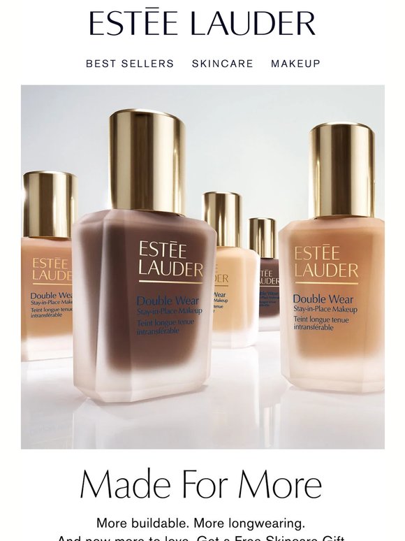 An Icon, Reimagined 💕 Shop New Double Wear Foundation & Get a Free Gift with purchase.