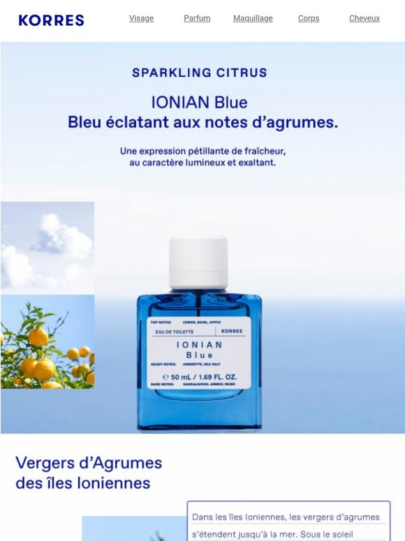 Découvrez IONIAN BLUE, l’essence fraîche des agrumes 🍋