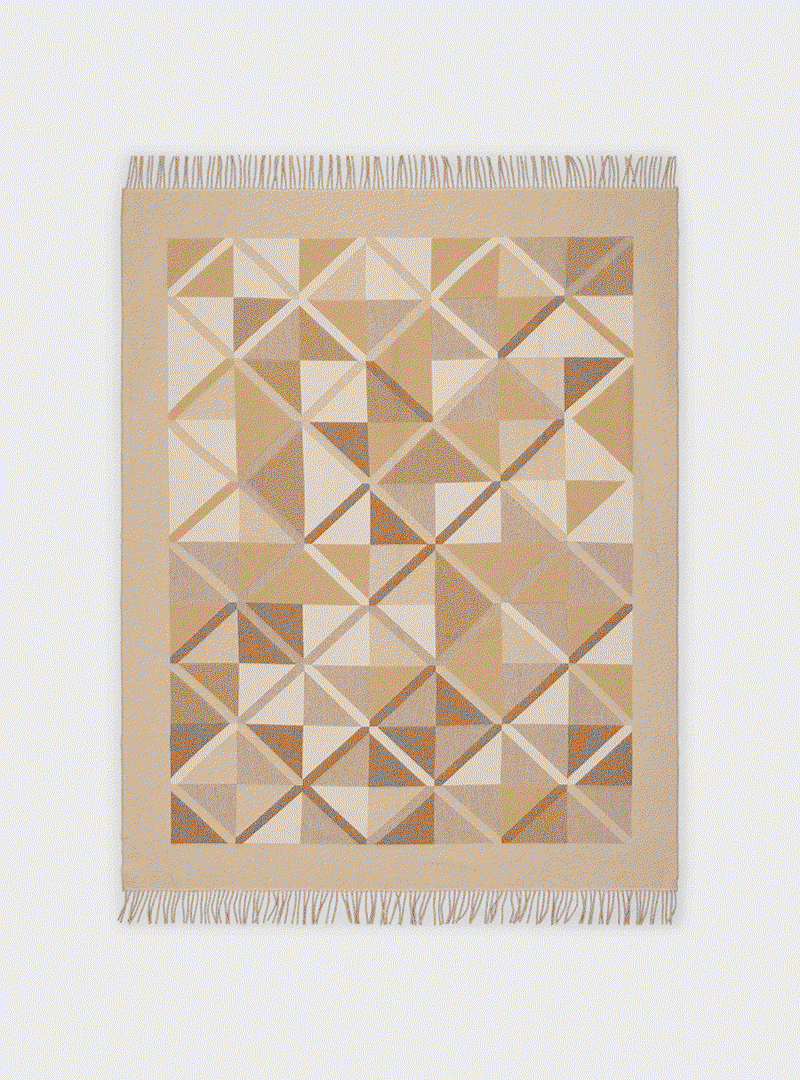 light natural geometric throw