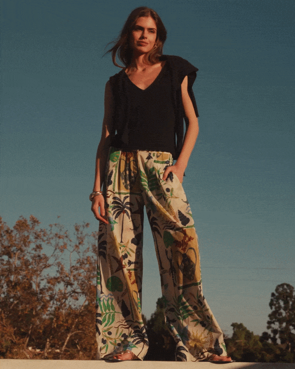 GIF of model wearing Lorena Top and Trixie Pant.