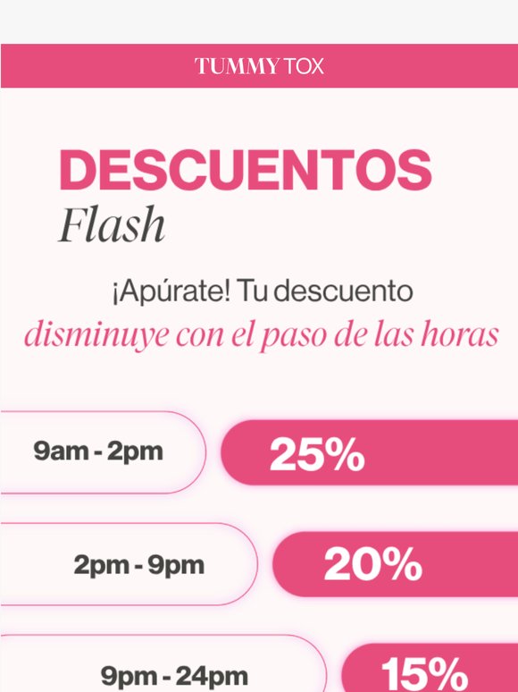 25% ahora — ¡15% a la medianoche! ⏰