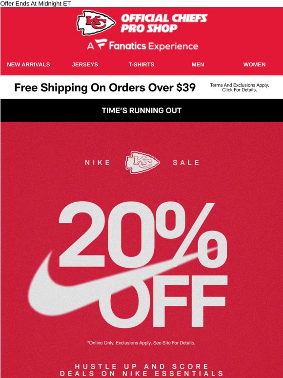 Last Chance To Save 20% On Nike Essentials