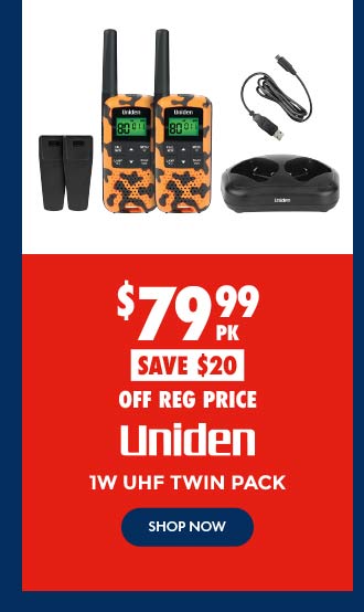 $79.99 Uniden 1W UHF Twin Pack