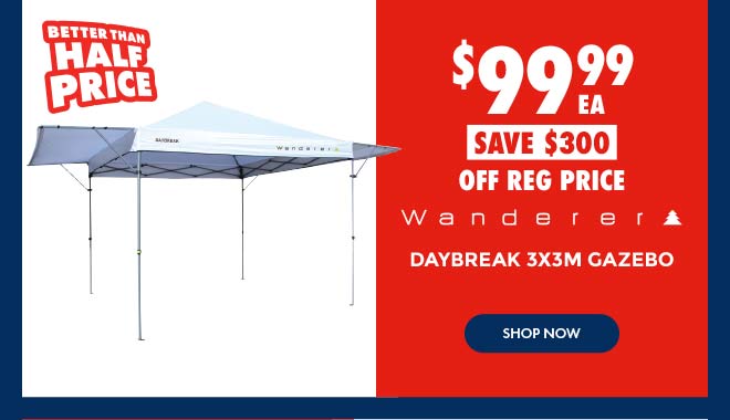 $99.99 Wanderer Daybreak 3x3m Gazebo
