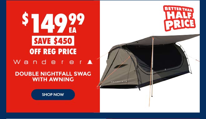 $149.99 Wanderer Double Nightfall Swag With Awning
