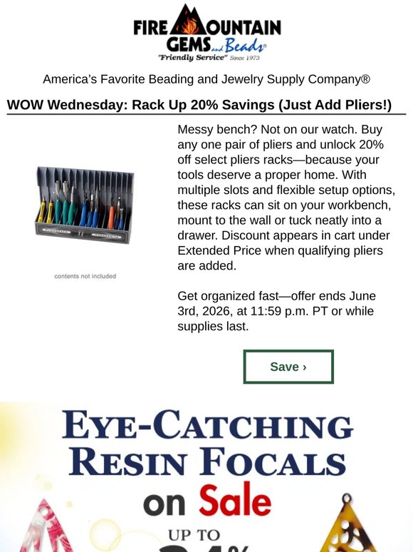 WOW Wednesday: 20% Off Pliers Racks with Pliers Purchase