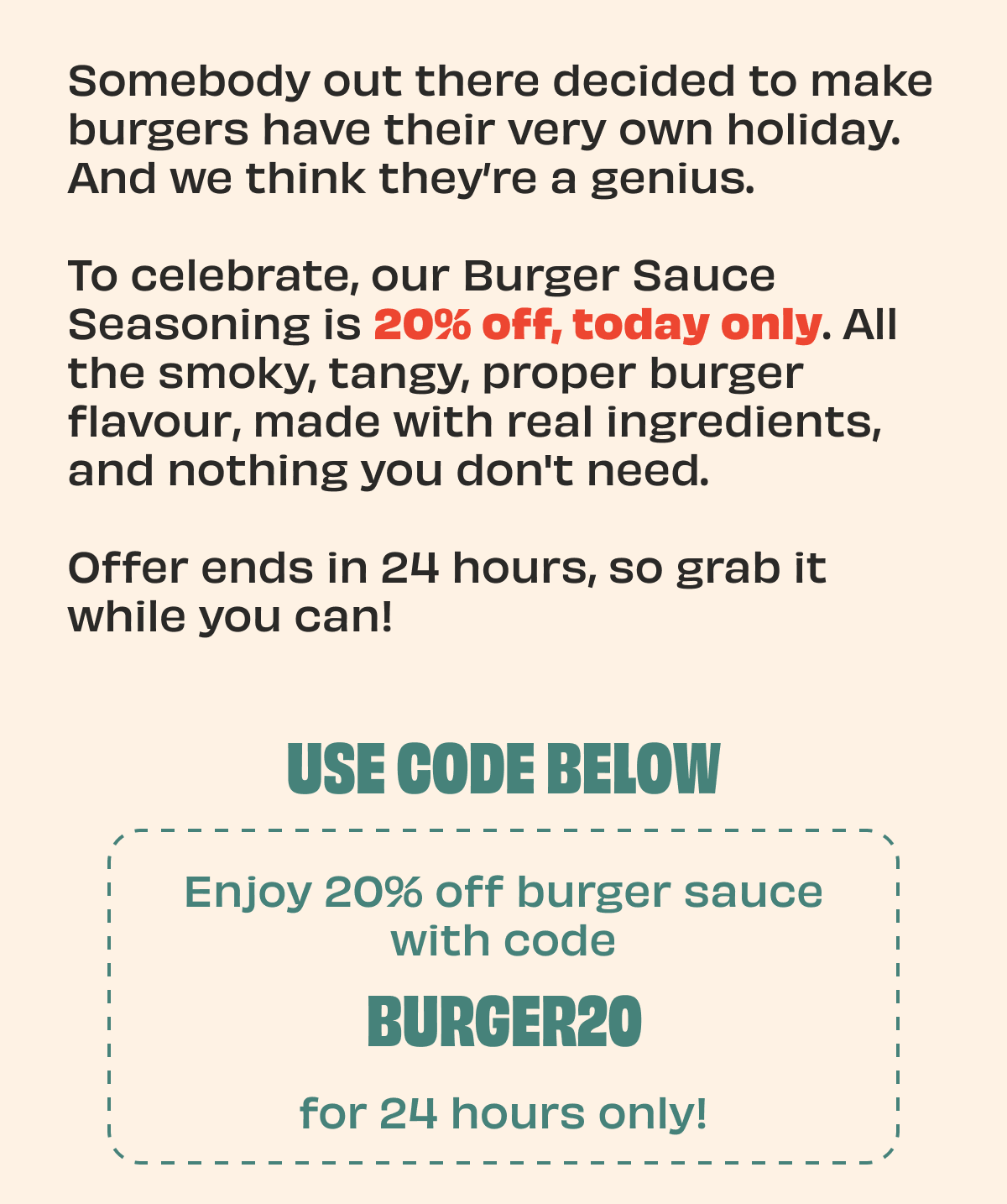 Burger Sauce Seasoning is 20% off today