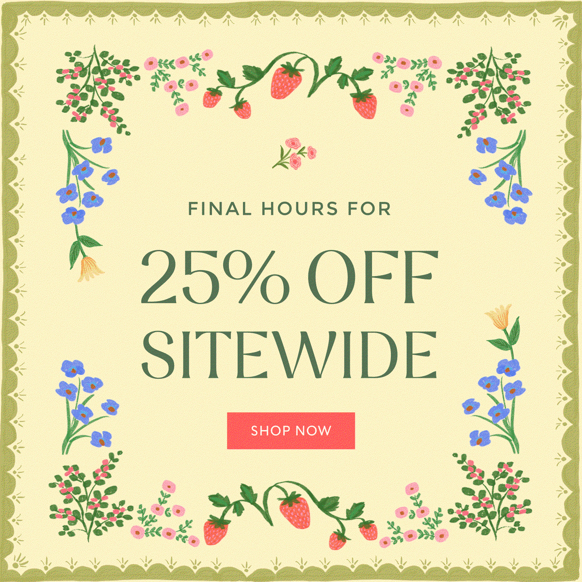 FINAL HOURS FOR 25% OFF SITEWIDE | SHOP NOW