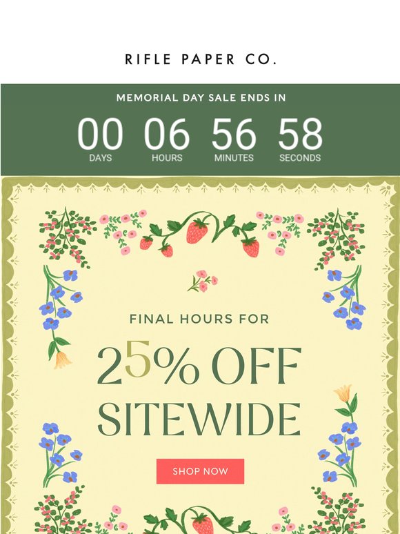 The Memorial Day Sale Ends Tonight!