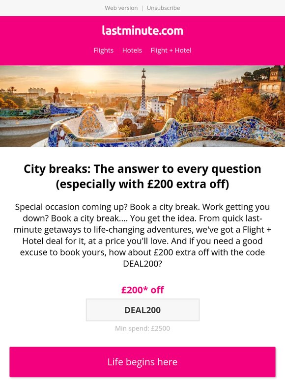With £200 off, a city break is the answer to everything