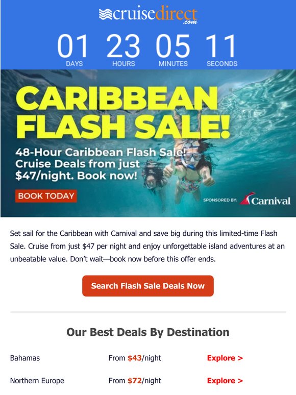 Carnival's 48-Hour Caribbean Flash Sale From $47/Night!