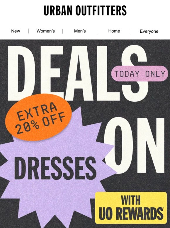 EXTRA 20% OFF DRESSES FOR OUR MEMBERS. ONLY TODAY