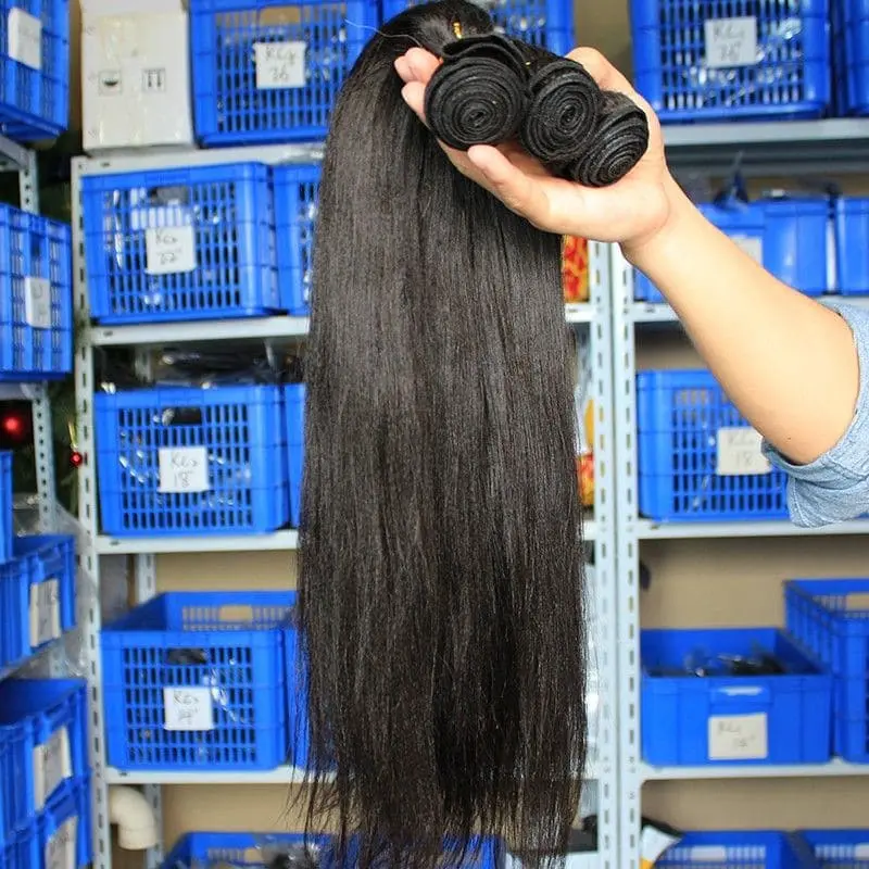 Image of Bundles Yaki Straight Human Hair Weaving