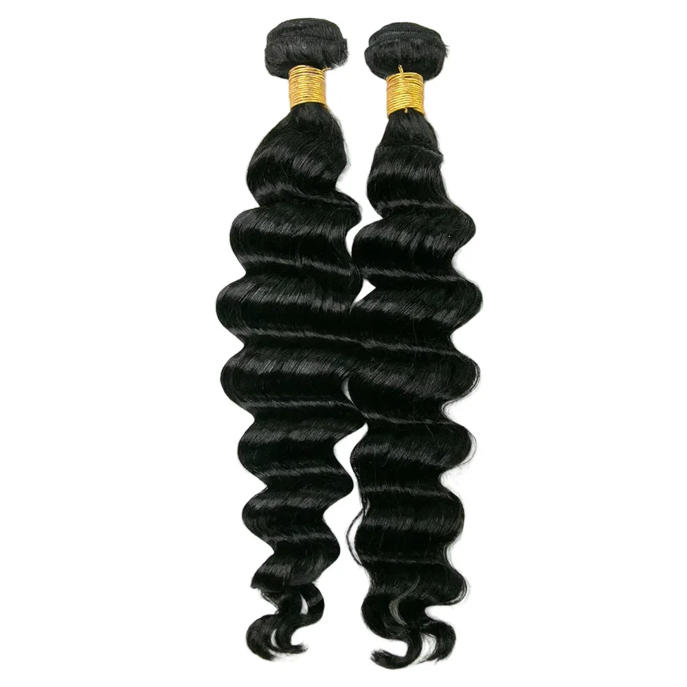Image of Weft Bundles Loose Deep Wave Human Hair Weaving