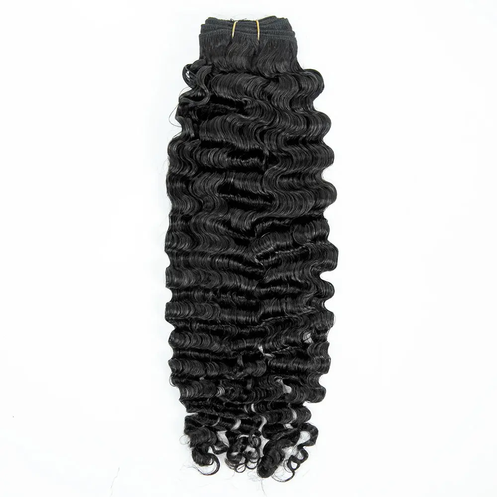 Image of Cambodia Virgin Hair Weft Bundles Water Deep Wave Human Hair Weaving