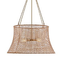 Longleaf 4 Light 28 inch Burnished Brass Outdoor Chandelier